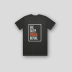 SHP-015 | Eat Sleep Smash Repeat Tee | Coal