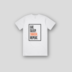 SHP-016 | Eat Sleep Smash Repeat Tee | White